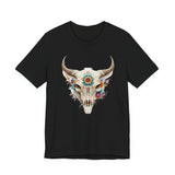 Sacred Floral Cow Skull Mandala Illustration Unisex T-Shirt
