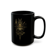 Golden Shaman Tribal Symbol Line Art Black Mug