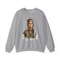 Inca Warrior Woman Watercolor Portrait and Tribal Jewelry Unisex Sweatshirt