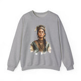 Inca Warrior Woman Watercolor Portrait and Tribal Jewelry Unisex Sweatshirt