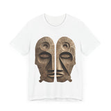 Wooden Andean Duality Totem Faces Tribal Symbol Unisex T-Shirt