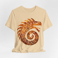 Spiral Quetzalcoatl Feathered Serpent Glyph Style Unisex T-Shirt