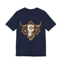 Tribal Bull Skull Earth Symbol Illustration Unisex T-Shirt