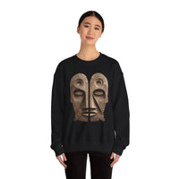 Wooden Andean Duality Totem Faces Tribal Symbol Unisex Sweatshirt