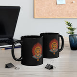 Aztec Warrior Priestess in Eagle Headdress Black Mug