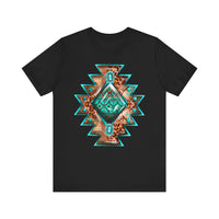 Turquoise Western Aztec Gem Illustration Unisex T-Shirt