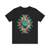 Turquoise Western Aztec Gem Illustration Unisex T-Shirt