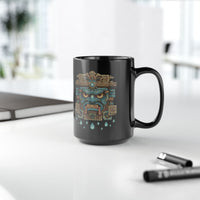 Tlaloc Rain God Stone Face Glyph Black Mug