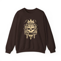 Ah Puch Skull Crown Mayan Glyph Style Unisex Sweatshirt