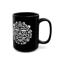 Andean Dual God Symmetry Tribal Glyph Style Black Mug