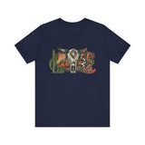 Sunset Desert Scene with Aztec Tribal Skull Unisex T-Shirt