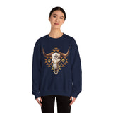Tribal Bull Skull Earth Symbol Illustration Unisex Sweatshirt
