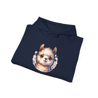 Inca Andean Llama Baby Face Illustration Unisex Hoodie