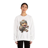Chibi Mayan Jaguar Warrior with Tribal Shield Unisex Sweatshirt