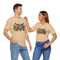 Sunset Desert Scene with Aztec Tribal Skull Unisex T-Shirt