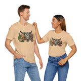 Sunset Desert Scene with Aztec Tribal Skull Unisex T-Shirt