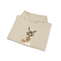Cute Alpaca With Glasses Watercolor Illustration Unisex Hoodie
