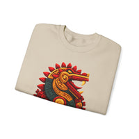 Quetzalcoatl Feathered Sun Serpent Glyph Style Unisex Sweatshirt