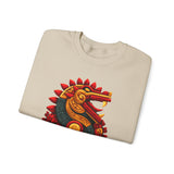 Quetzalcoatl Feathered Sun Serpent Glyph Style Unisex Sweatshirt