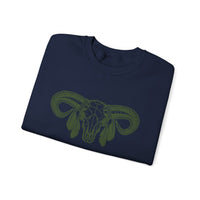 Aztec Western Bull Skull Longhorn Illustration Unisex Sweatshirt