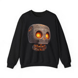 Glow-Eyed Tribal Stone Skull Unisex Sweatshirt
