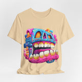 Chunky Neon Mayan Skull Graffiti Style Unisex T-Shirt