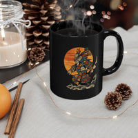 Aztec Samurai Wave Style Black Mug 11oz