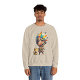 Aztec Chibi Girl with Jaguar Cub Warrior Culture Unisex Sweatshirt
