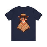 Cartoon Girl in Traditional Poncho Peru Unisex T-Shirt