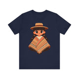 Cartoon Girl in Traditional Poncho Peru Unisex T-Shirt
