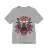 Rainbow Jaguar Mask Comic Style Unisex T-Shirt