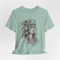 Aztec Warrior Woman Jaguar Spirit Sketch Unisex T-Shirt