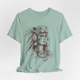 Aztec Warrior Woman Jaguar Spirit Sketch Unisex T-Shirt