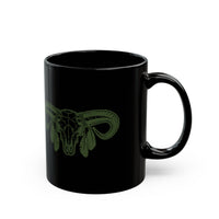 Aztec Western Bull Skull Longhorn Illustration Black Mug
