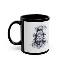 Fierce Inca Warrior Ink Illustration Black Mug