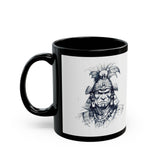Fierce Inca Warrior Ink Illustration Black Mug