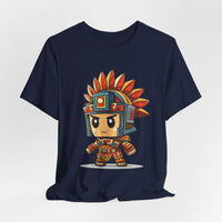 Chibi Aztec Warrior Cartoon Style Unisex T-Shirt