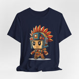 Chibi Aztec Warrior Cartoon Style Unisex T-Shirt