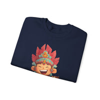 Chibi Maya Warrior and Sacred Monkey Unisex Sweatshirt