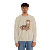Resting Alpaca In Traditional Ornaments Unisex Sweatshirt