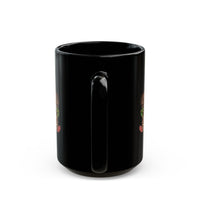 Sunset Desert Scene with Aztec Tribal Skull Black Mug