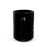 Sunset Desert Scene with Aztec Tribal Skull Black Mug