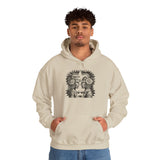 Mirrored Aztec Warriors in Glyph Style Unisex Hoodie