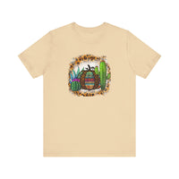 Leopard Aztec Pumpkin & Cactus Vibes Illustration Unisex T-Shirt