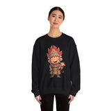 Chibi Maya Warrior and Sacred Monkey Unisex Sweatshirt