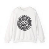 Mayan Jaguar Deity Woodcut Style Unisex Sweatshirt