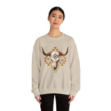 Tribal Bull Skull Earth Symbol Illustration Unisex Sweatshirt