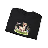 Baby Llama Inca Blossom Crown Unisex Sweatshirt