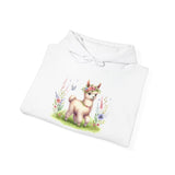 Baby Llama Inca Blossom Crown Unisex Hoodie