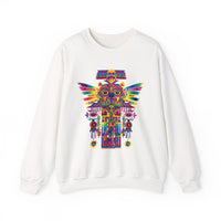 Psychedelic Mesoamerican Totem Mask Unisex Sweatshirt